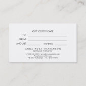 Visite *~* Carte de certificat-cadeau Cosmique Lunaire Un (Dos)