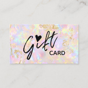 Visite carte de certificat-cadeau en opale rose