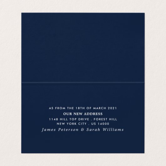 Visite Carte de changement d'adresse de script simple (Intérieur déplié)