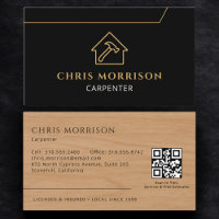 Carte de Charpentier en Bois avec QR Code