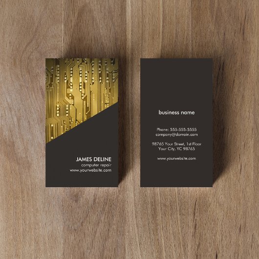 Visite Carte de circuit en or gris simple Réparation info