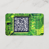 Visite Carte de circuit imprimé moderne vert Code QR pers (Dos)