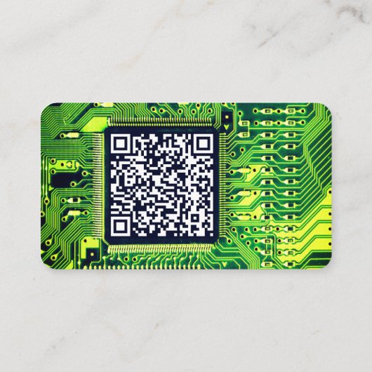 Visite Carte de circuit imprimé moderne vert Code QR pers (Dos)