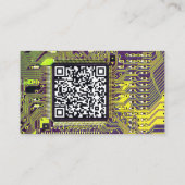 Visite Carte de circuit imprimé moderne vert Code QR pers (Dos)