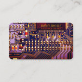 Visite Carte de circuit imprimé moderne violet Code QR pe (Devant)