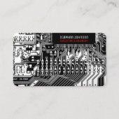 Visite Carte de circuits imprimés noir et blanc Code QR p (Devant)