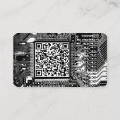 Visite Carte de circuits imprimés noir et blanc Code QR p (Dos)