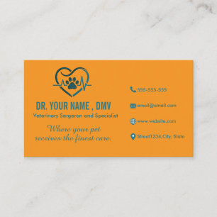 Visite Carte de clinique vétérinaire personnalisée avec l