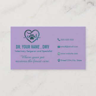 Visite Carte de clinique vétérinaire personnalisée avec l