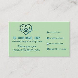 Visite Carte de clinique vétérinaire personnalisée avec l