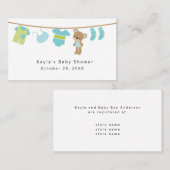 Visite Carte de clôture d'enregistrement de baby shower (Devant / Derrière)