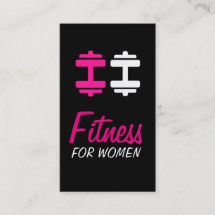 Visite Carte de coach personnel rose pour femmes Fitness