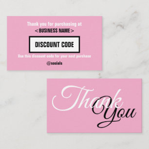 Visite Carte de code de réduction, Merci pour votre