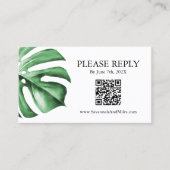 Visite Carte de code QR Mariage pour Palm Monstera Tropic (Devant)