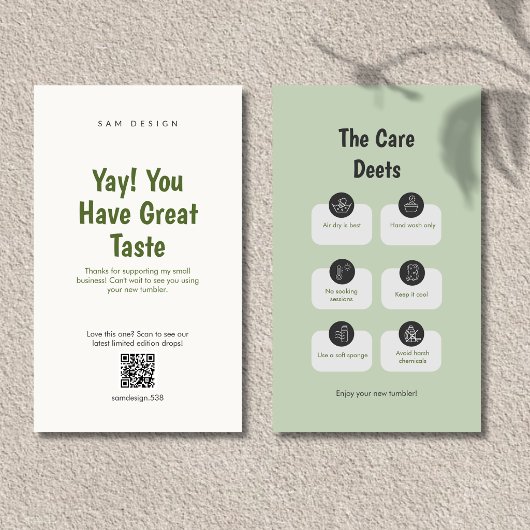 Visite Carte de code QR pour les instructions d'entretien