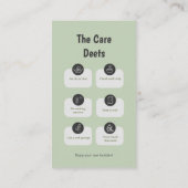 Visite Carte de code QR pour les instructions d'entretien (Dos)