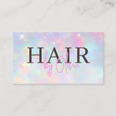 Visite Carte de coiffeur à code QR Opal Glitter Moderne (Devant)