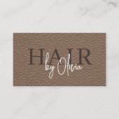Visite Carte de coiffeur avec code QR en cuir (Devant)