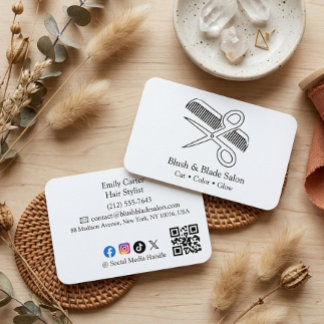 Visite Carte de coiffeur minimaliste moderne avec carte d
