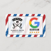 Visite Carte de coiffeur pour barbier avec Google Avis av (Dos)