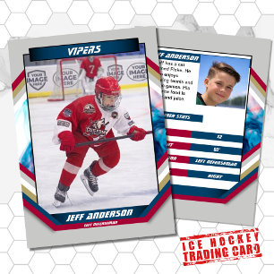 Visite Carte de collection de hockey sur glace en bleu ro