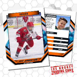 Visite Carte de collection de hockey sur glace en orange 