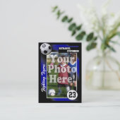 Visite Carte de collection du football, taille bleue de (Debout devant)