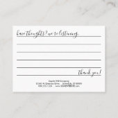 Visite carte de commentaire (Dos)