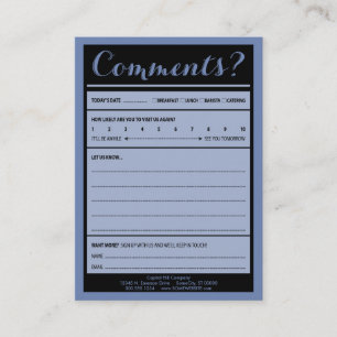 Visite carte de commentaire de café-restaurant