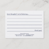 Visite carte de commentaire de la fenêtre d'hiver (Dos)