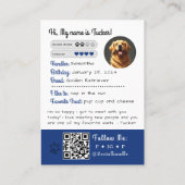 Visite Carte de commerce de chien de thérapie Code QR ble (Dos)