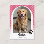 Visite Carte de commerce de chien de thérapie Code QR ros (Devant)