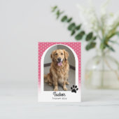 Visite Carte de commerce de chien de thérapie Code QR ros (Debout devant)