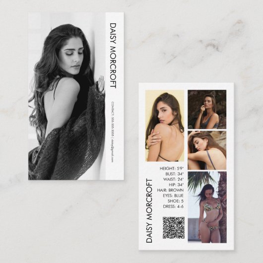 Visite Carte de composite photo d'acteur modèle professio (Devant / Derrière)