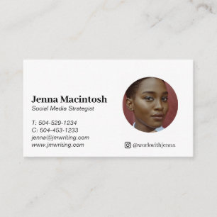 Visite Carte de compte Instagram Portrait minimal