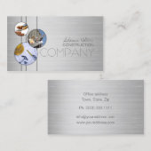 Visite Carte de conception en métal de constructeurs (Devant / Derrière)