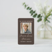 Visite Carte de condoléances à photo moderne écriture mar (Debout devant)