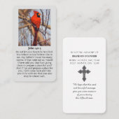 Visite Carte de condoléances Cardinal In Memoriam (Devant / Derrière)