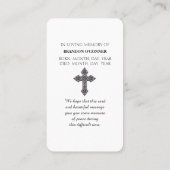Visite Carte de condoléances Cardinal In Memoriam (Dos)