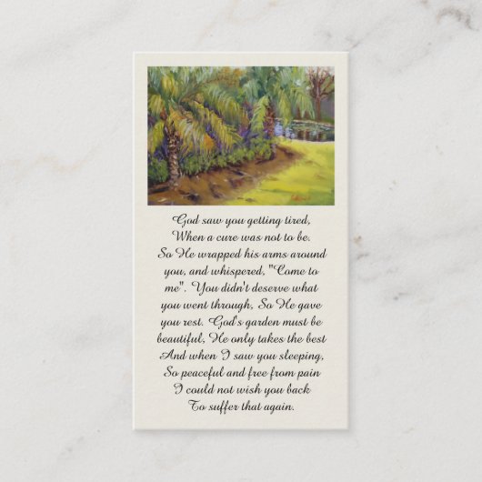 Visite Carte de condoléances en souvenir affectueux (Devant)