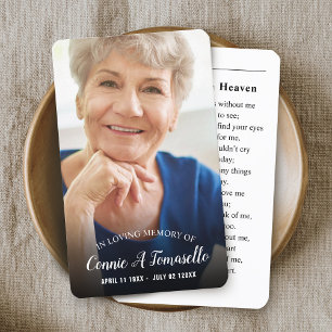 Visite Carte de condoléances personnalisée avec photo pou