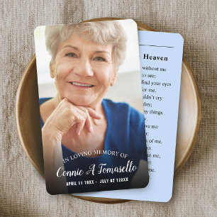 Visite Carte de condoléances personnalisée avec photo pou