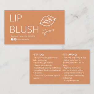 Visite Carte de conseils de soins après tatouage de blush