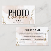 Visite Carte de Consentement Photo Or Moderne (Devant / Derrière)