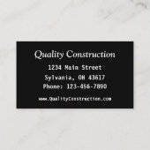 Visite Carte de construction (Dos)