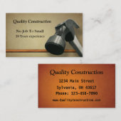 Visite Carte de construction (Devant / Derrière)
