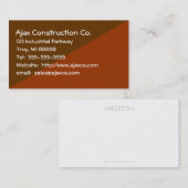 Visite Carte De Construction Pour Entrepreneur De Bâtimen (Devant / Derrière)