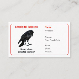 Visite Carte de consultant Corbeau - Recueillir des infor
