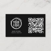 Visite Carte de contact avec code QR scannable - Noir et  (Devant)