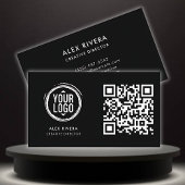 Visite Carte de contact avec code QR scannable - Noir et 